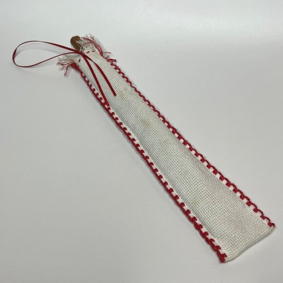 Handmade Christmas Ornament Santa Cross-Stitch Cinnamon Stick - Picture 7 of 8